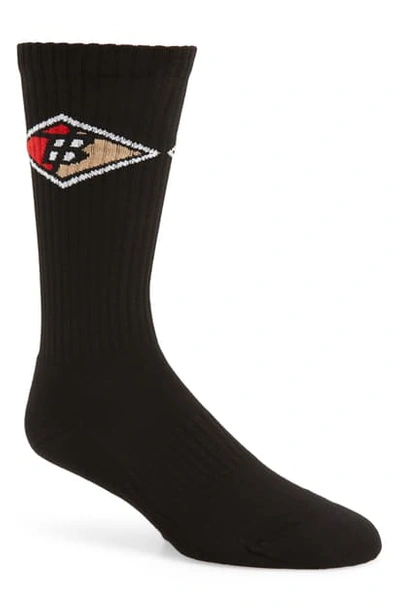 Shop Burberry Diamond Logo Tube Socks In Black