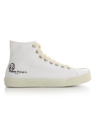 Shop Maison Margiela Taby Sneakers High In White