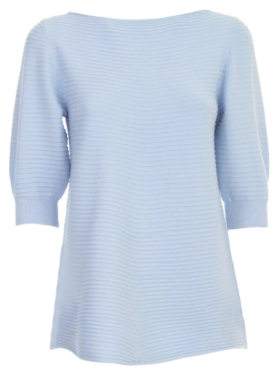Shop Emporio Armani Sweater S/s W/horizontal Stripes In Lilla Giverny