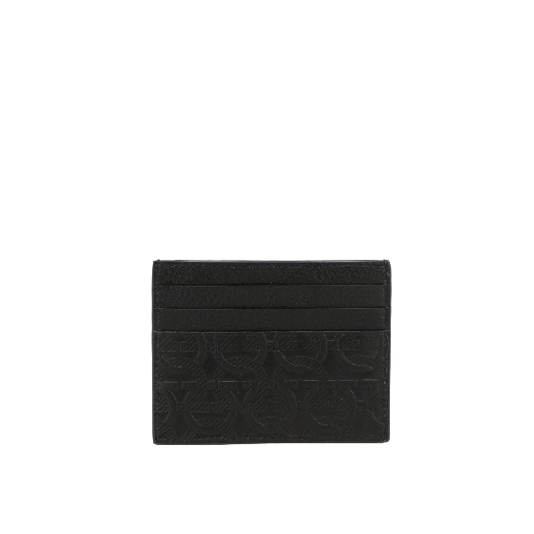 Salvatore Ferragamo Credit Card Holder With All Over Mediterranean Hook ...