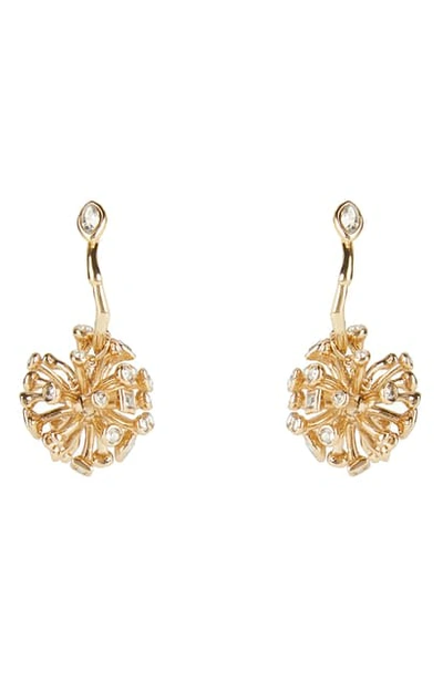 Shop Alexis Bittar Crystal Burst Hoop Earrings In Gold