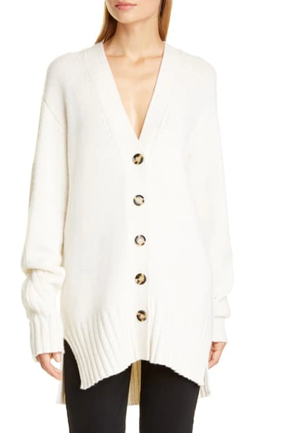Shop Proenza Schouler High/low Oversize Cashmere Cardigan In Ivory