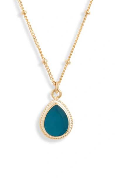 Shop Anna Beck Small Pendant Necklace In Gold/ Blue