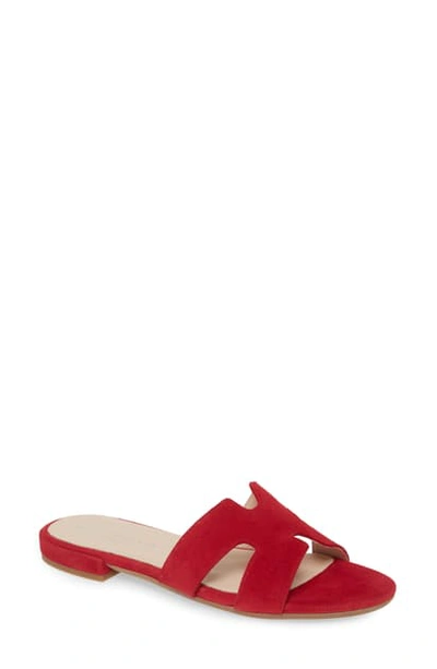 Shop Patricia Green Hallie Slide Sandal In Red Suede