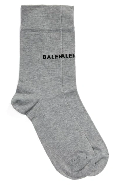 Shop Balenciaga Classic Logo Cotton Blend Socks In Graphite/ Black