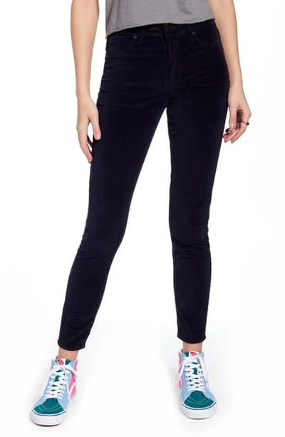 Shop Articles Of Society Hilary High Waist Velveteen Ankle Skinny Jeans In Mcneeley