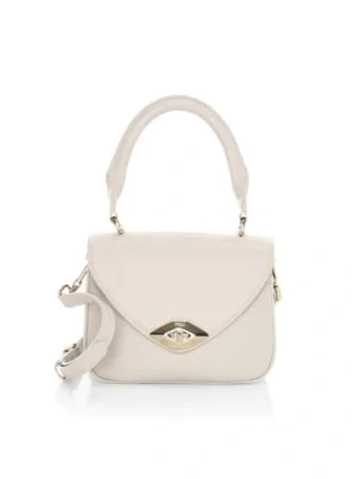 Shop Furla Mini Eye Leather Top Handle Bag In Pearl
