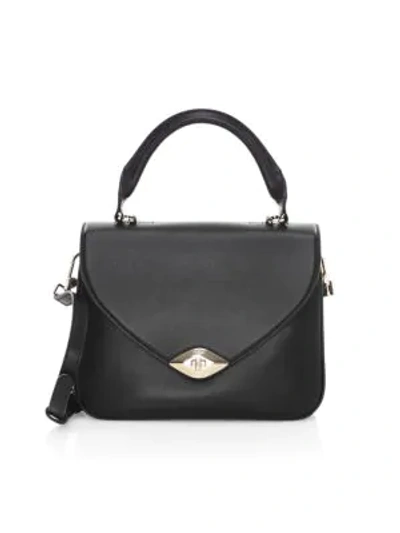 Shop Furla Small Eye Leather Top Handle Bag In Black