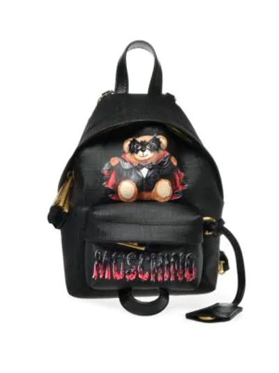 Shop Moschino Small Vampire Bear Backpack In Black