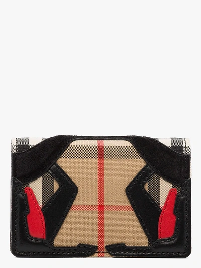 Shop Burberry Multicoloured Jessie Vintage Check Wallet In Black