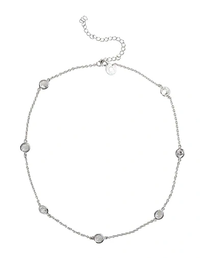 Shop Cz By Kenneth Jay Lane Necklaces In Silver