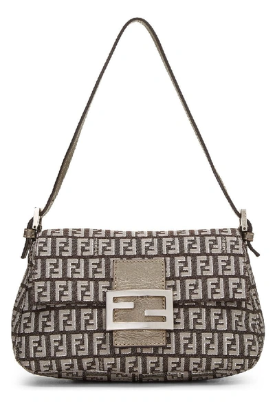 Pre-owned Fendi Metallic Brown Zucchino Mama Mini