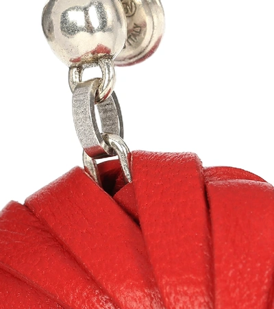 Shop Bottega Veneta Leather Earrings In Red