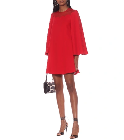 Shop Valentino Silk-crêpe Dress In Red