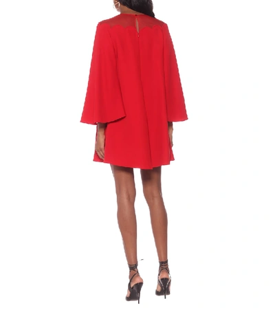 Shop Valentino Silk-crêpe Dress In Red