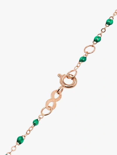 Shop Gigi Clozeau 18k Rose Gold Star 17 Cm Beaded Diamond Bracelet In 35 Green