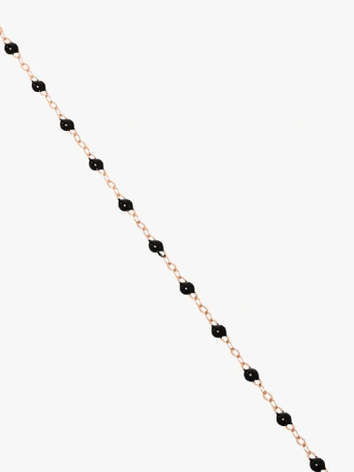 Shop Gigi Clozeau 18kt Rose Gold 86cm Beaded Necklace In 20 Black