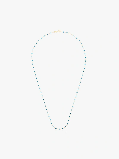 Shop Gigi Clozeau 18k Yellow Gold And Blue Beaded Necklace In 14 Blue