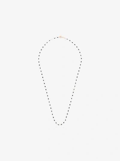 Shop Gigi Clozeau 18k Rose Gold 50 Cm Beaded Necklace In 20 Black