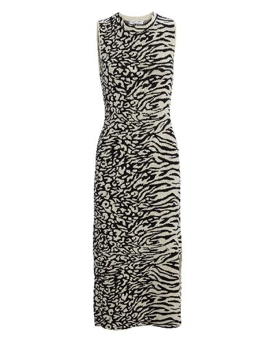 Shop Proenza Schouler Animal Jacquard Knit Dress In Ecru/black
