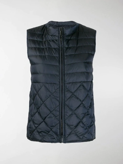 Shop Max Mara Short Padded Gilet In Blue