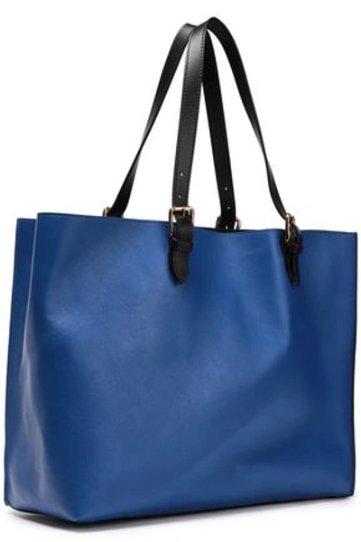 Shop Marni Leather Tote In Blue