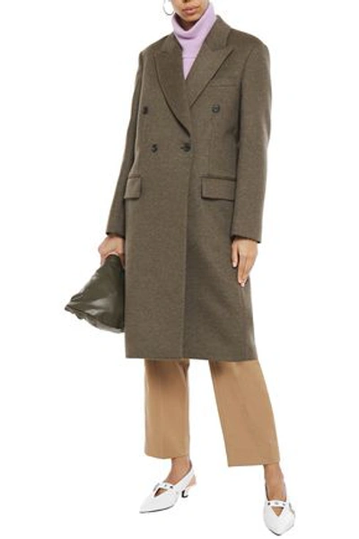 Shop Victoria Beckham Double-breasted Wool And Cashmere-blend Felt Coat In Army Green