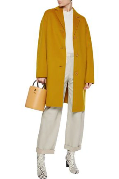 Shop Mansur Gavriel Wool And Cashmere-blend Felt Coat In Mustard