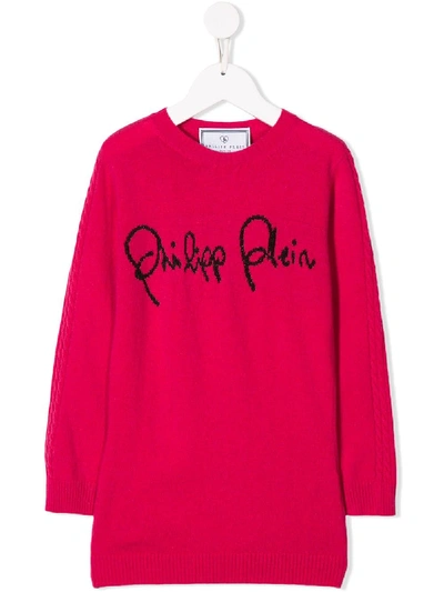Shop Philipp Plein Junior Signature Pullover In Pink
