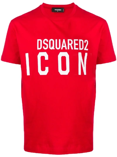 Shop Dsquared2 Icon Logo T-shirt In Red