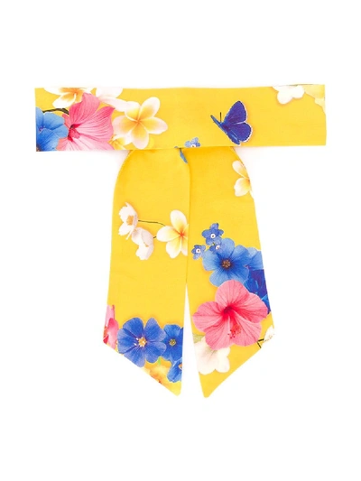 Shop Lapin House Floral Print Headband In Yellow