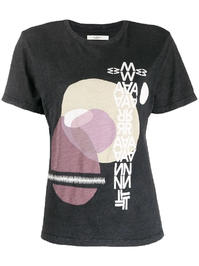 Shop Isabel Marant Étoile Short Sleeve Pewela T-shirt In 黑色