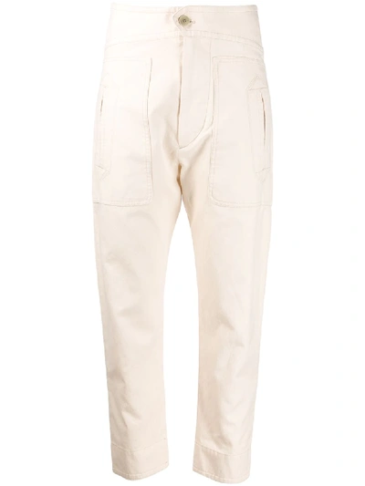 Shop Isabel Marant Étoile Cropped Raluni Pants In Neutrals