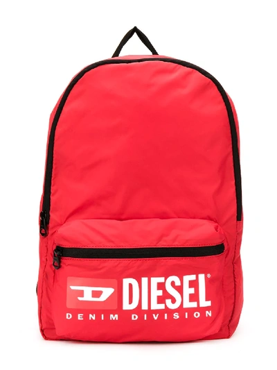 Shop Diesel Printed Shell Backpack In Red