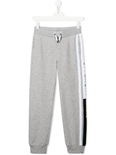 Shop Givenchy Teen Logo-print Track Trousers In Grey