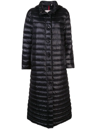 Shop Moncler Long Padded Jacket In Black