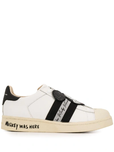 Shop Moa Master Of Arts Mickey Was Here Sneakers In White