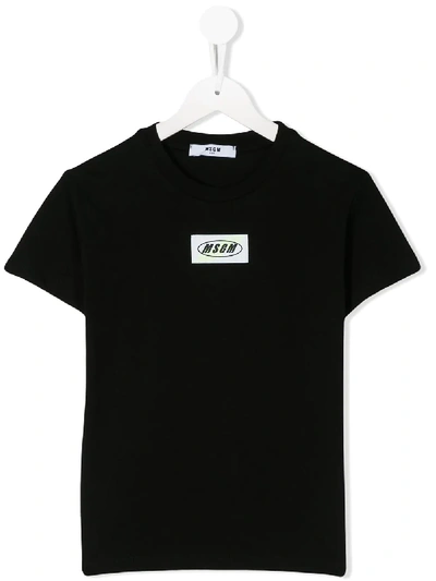 Shop Msgm Logo Patch T-shirt In Black