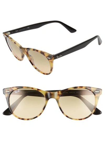 Shop Ray Ban 52mm Polarized Square Sunglasses In Yellow Tort