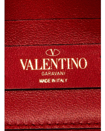 Shop Valentino Mini Rockstud Chain Shoulder Bag In Red