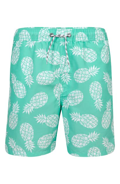 Snapper Rock Kids' Pineapples Swim Trunks In Mint/ White | ModeSens