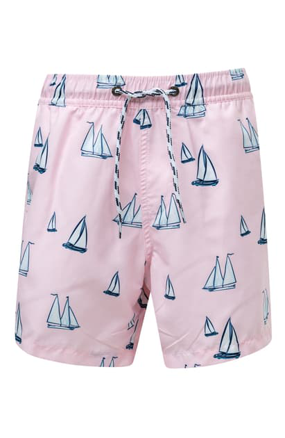 Snapper Rock Kids' Sail Away Swim Trunks In Pink | ModeSens