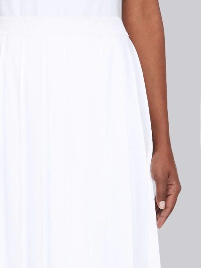 Shop Thom Browne White Viscose Elite Pleated Skirt