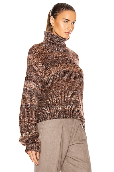 Shop The Range Fog Mohair Knit Gradient Turtleneck Sweater In Brown In Whiskey Gradient