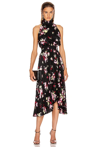 Shop A.l.c . Renzo Dress In Black,floral,pink In Black  Pink & Yuza