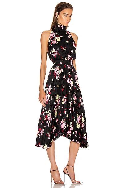 Shop A.l.c . Renzo Dress In Black,floral,pink In Black  Pink & Yuza