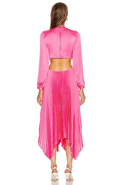 A.l.c Naples Pleated Cutout Handkerchief Dress In Grapefruit