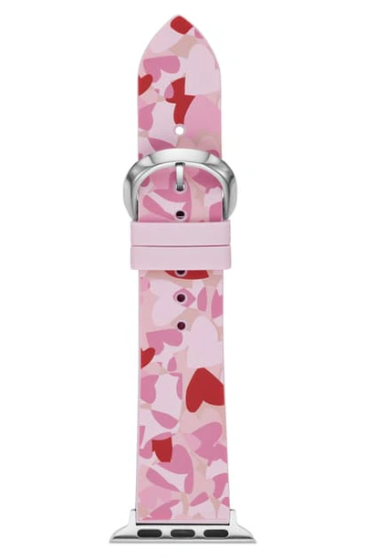 Shop Kate Spade Apple Watch Strap, 38mm In Pink/ Hearts