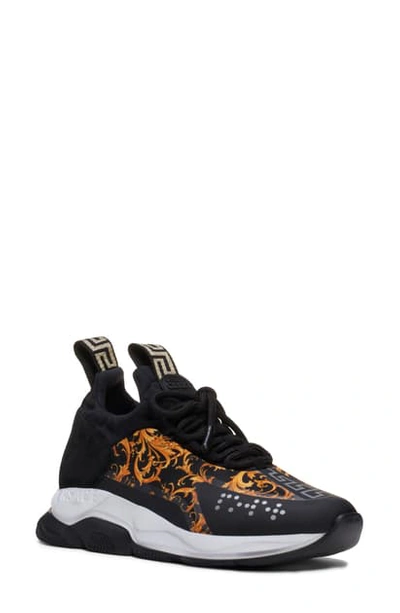 Versace Chain Reaction Printed Nylon, Suede And Neoprene Sneakers In ...