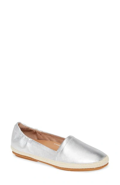 Shop Fitflop Siren Espadrille Flat In Silver Leather